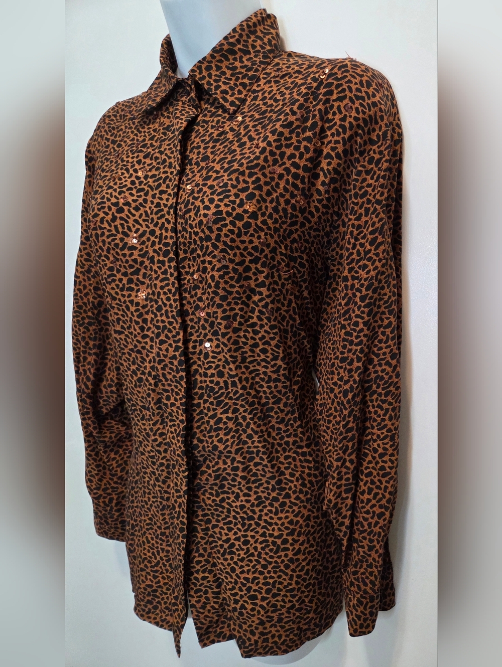 Gantos Brown Leopard Print Button-Down Shirt - Picture 6 of 9